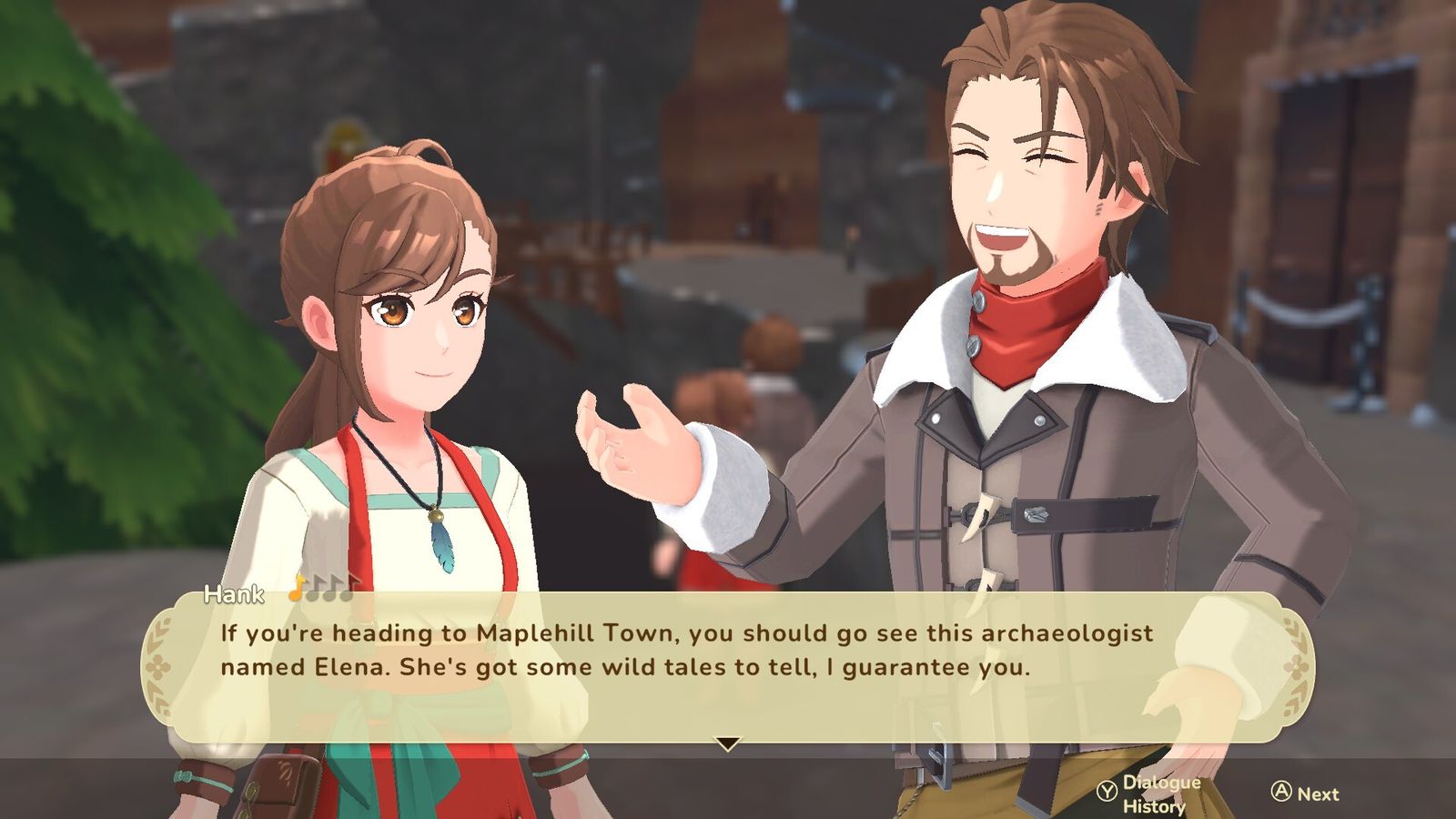 Official Steam store screenshot: villagers talking in a Teradea town square