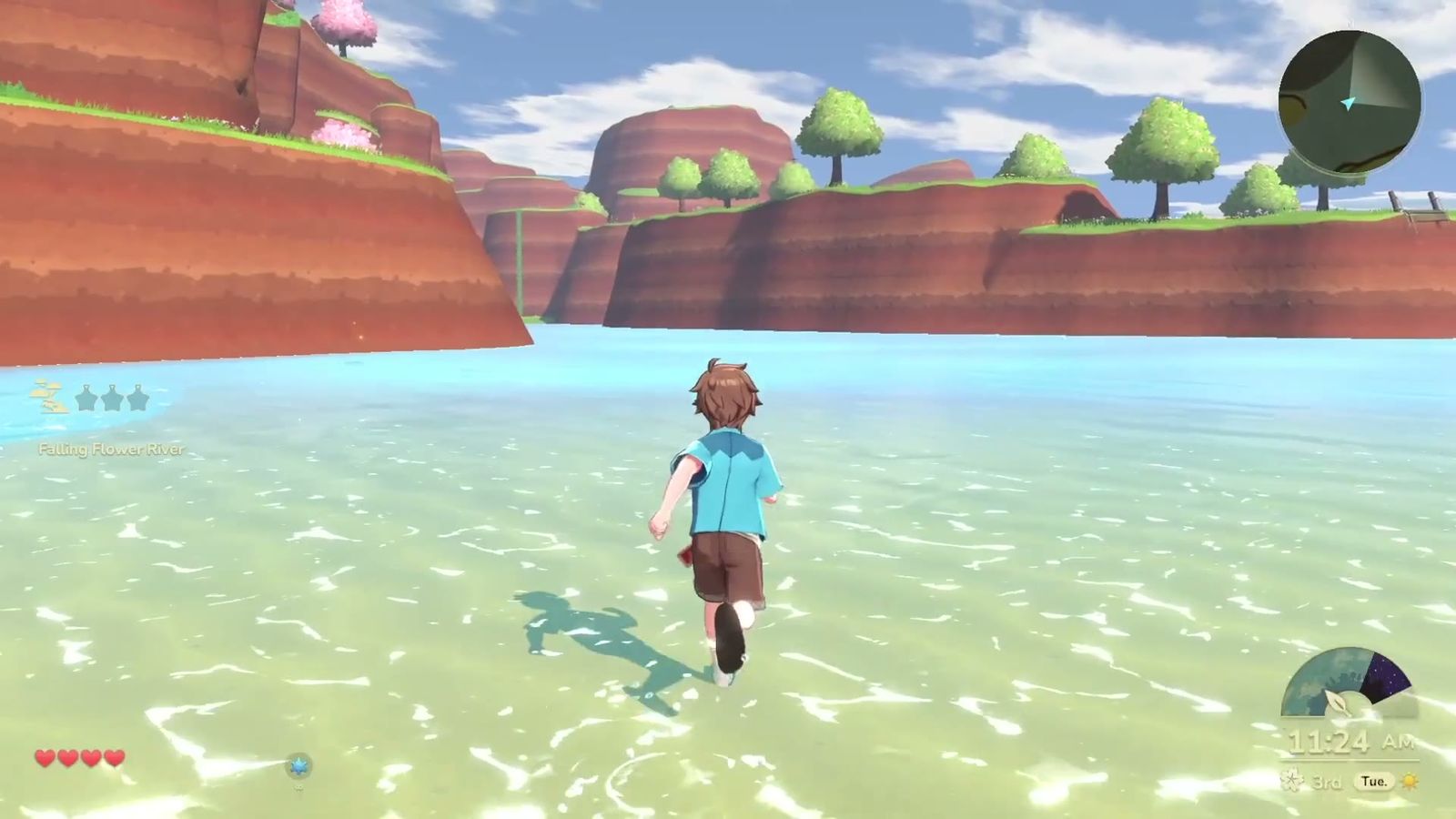 Official trailer frame: the player running across the Teradea plains