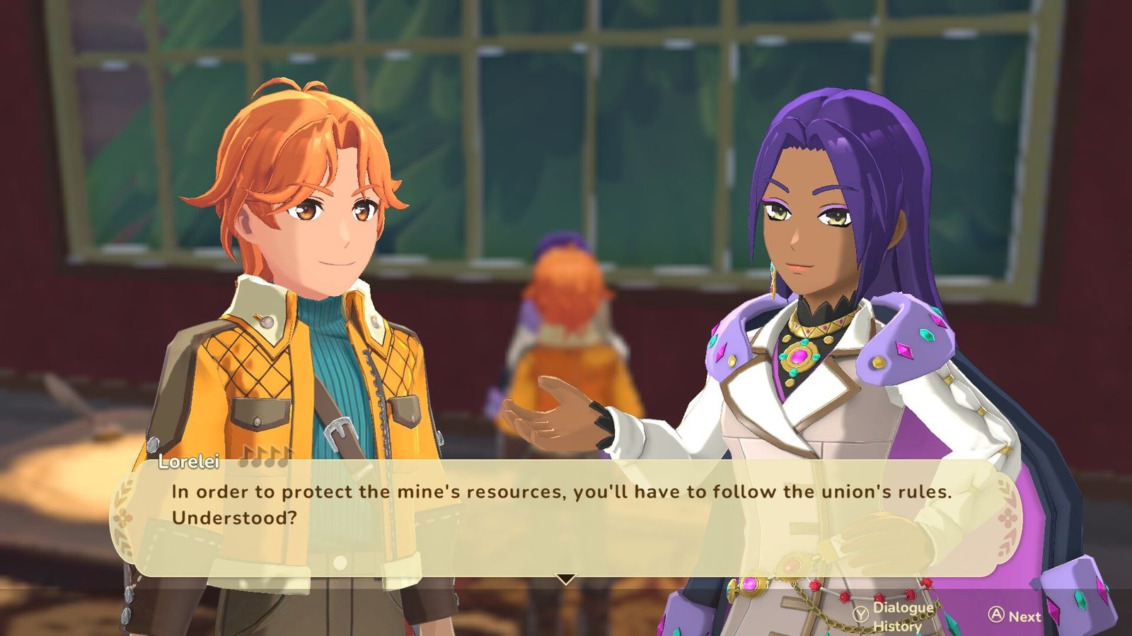 Official Steam store screenshot: characters talking in a Teradea village